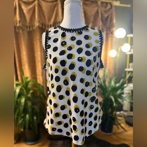 Fred Davis Polka Dot Sleeveless Top size M